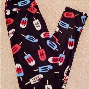 LULAROE TWEEN LEGGINGS 4TH OF JULY POPSICLES - NWT